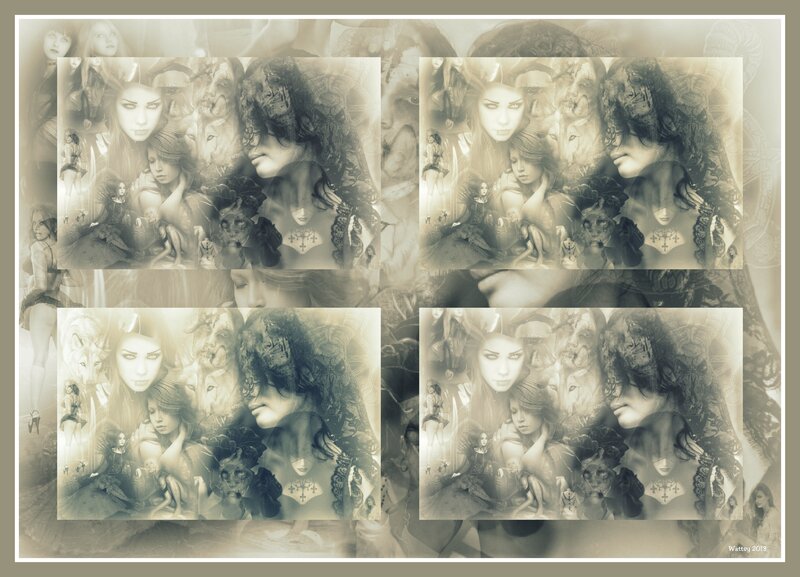 Woman with Wolf Imagery