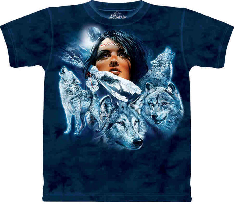 Woman with Wolves — Blue, Dramatic, Night
