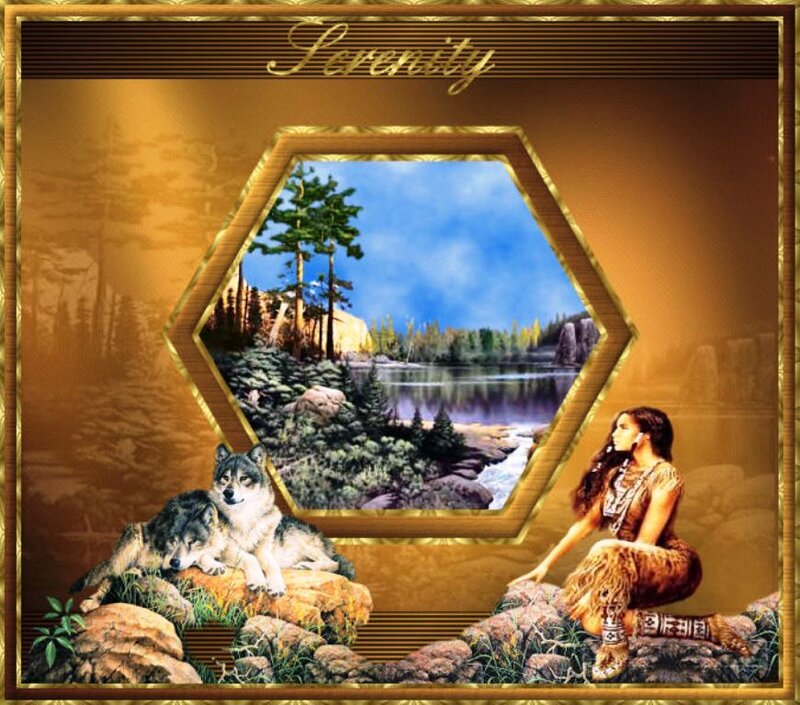 Woman with Wolves — Gold