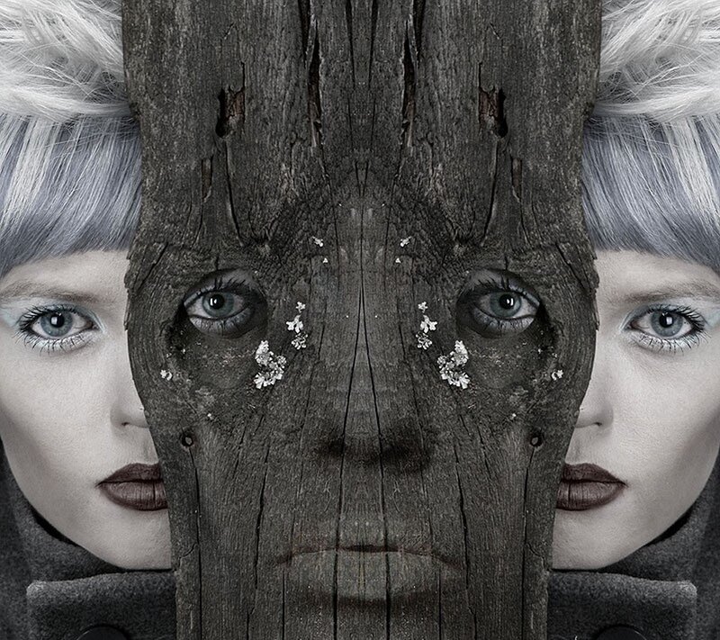 Woman with Wooden Mask