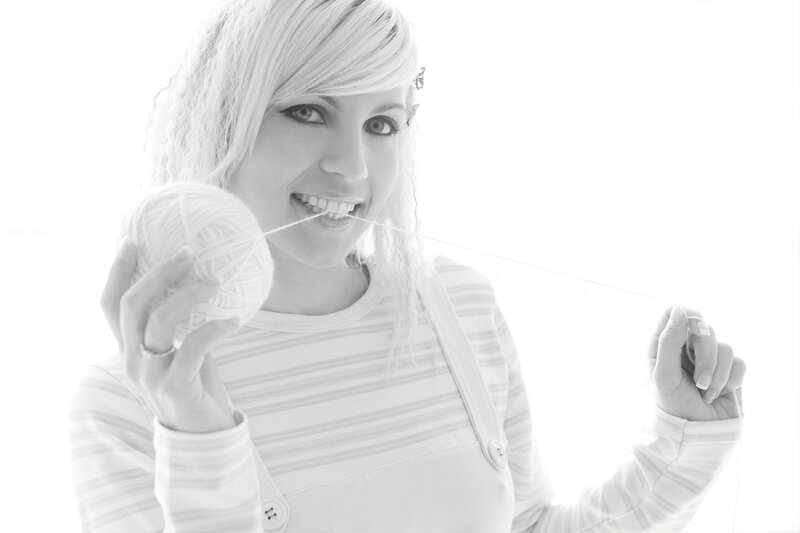 woman with yarn ball