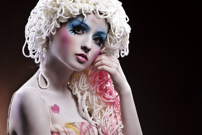 Woman with Yarn Wig