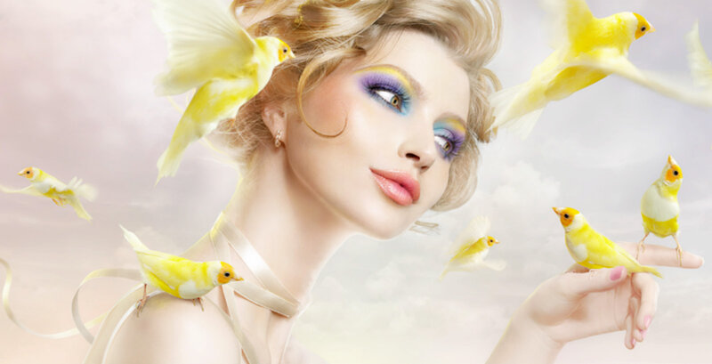Woman with Yellow Birds