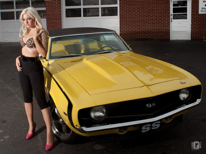 Woman with Yellow Car — Dramatic, Afternoon