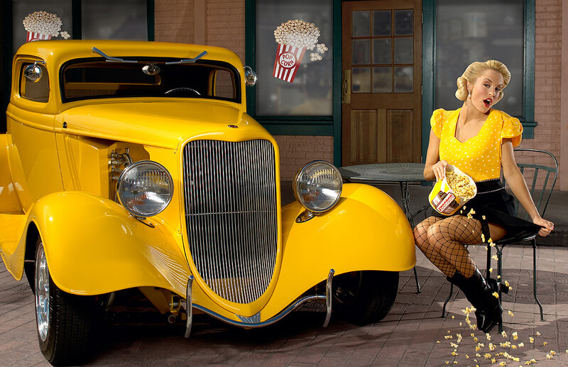 Woman with Yellow Car — Playful