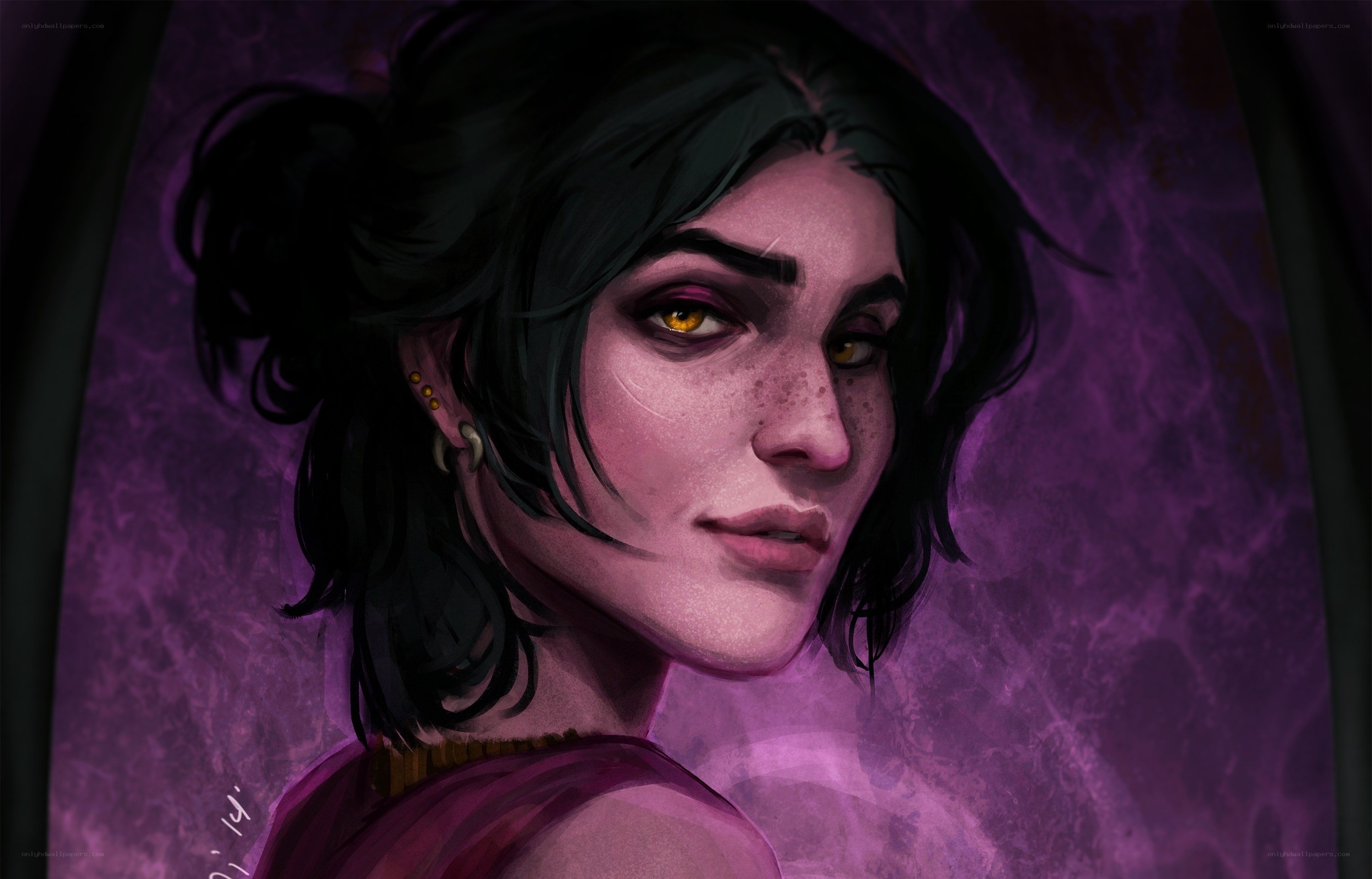 woman with yellow eyes