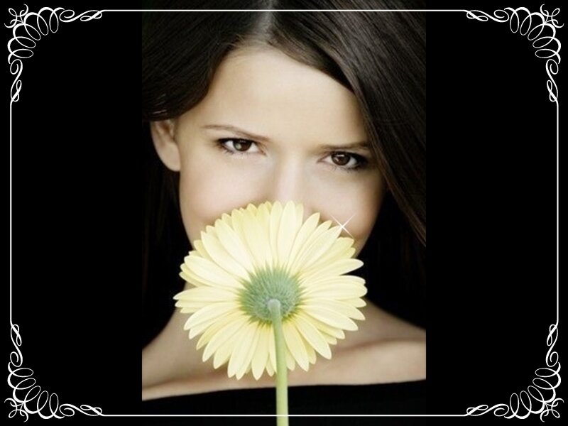 woman with yellow flower
