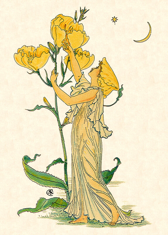 woman with yellow flowers