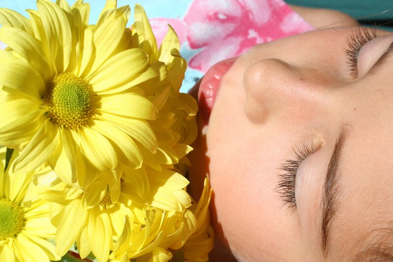 Woman with Yellow Flowers — Serene