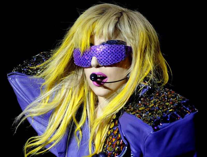 Woman with Yellow Hair — Purple, Dramatic