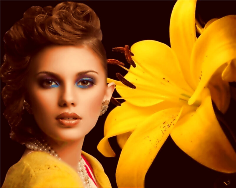 Woman with Yellow Lily