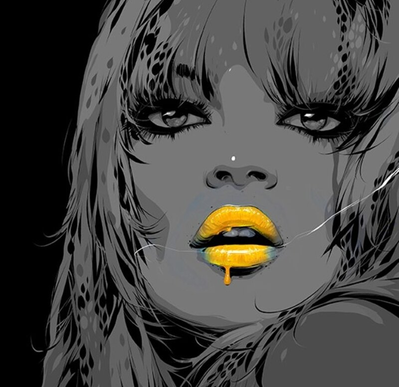 Woman with Yellow Lips