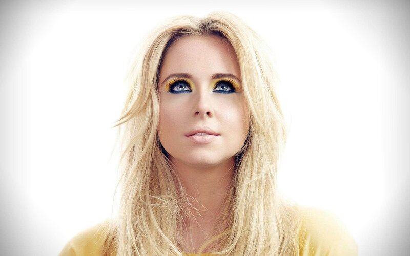 woman with yellow makeup