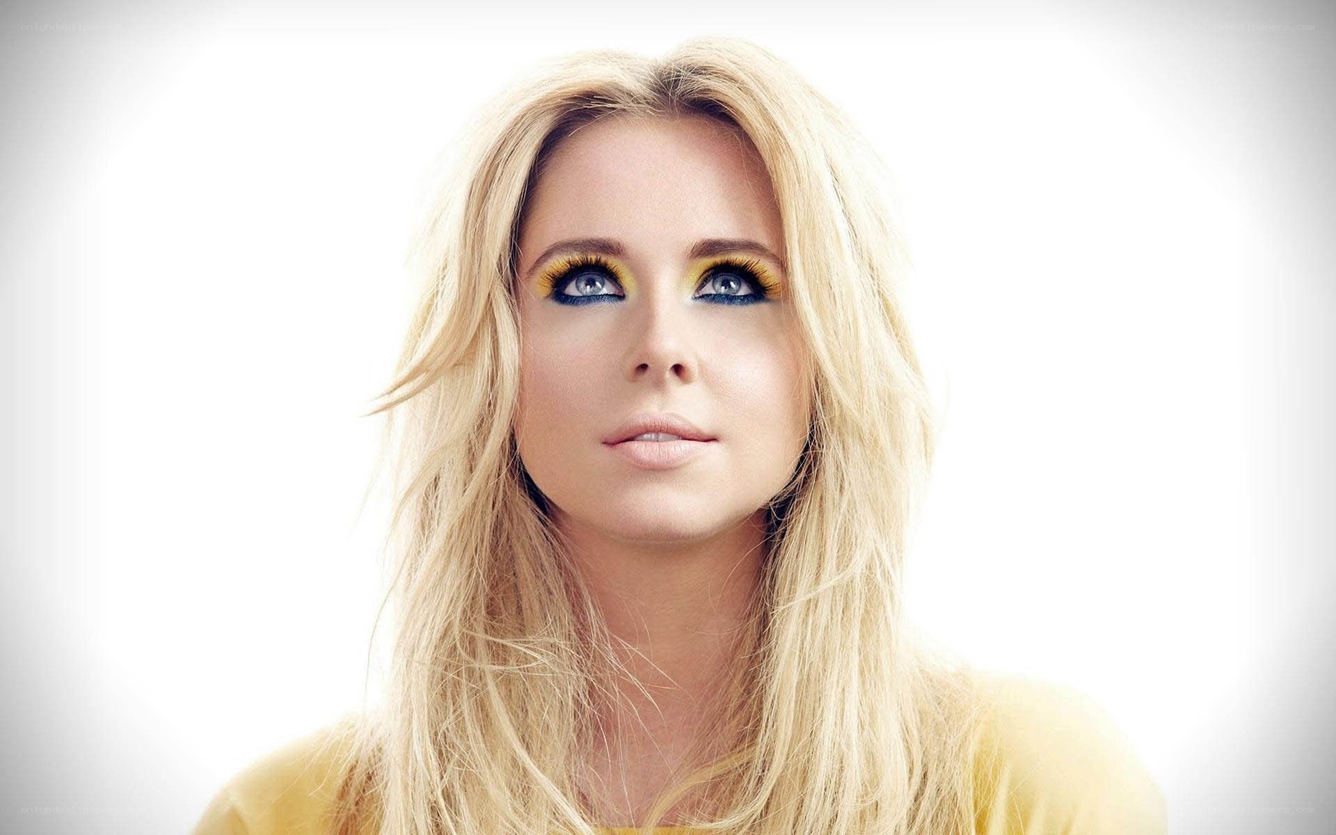 woman with yellow makeup
