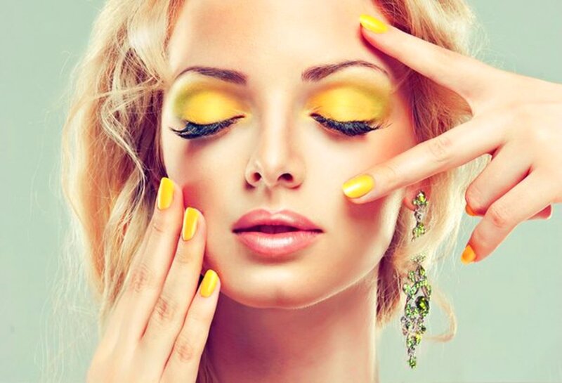 Woman with Yellow Makeup — Calm