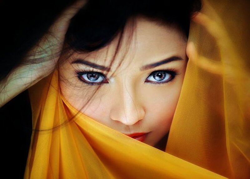 Woman with Yellow Scarf — Dramatic