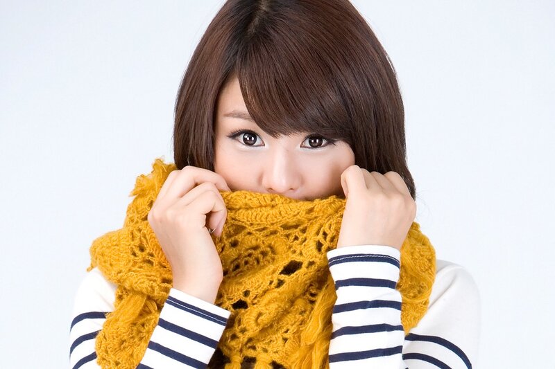 woman with yellow scarf
