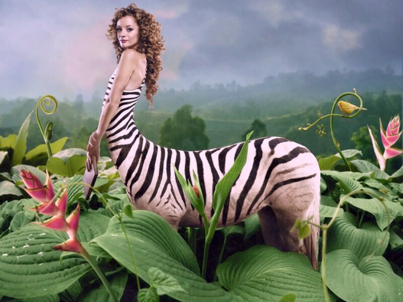 Woman with Zebra Body