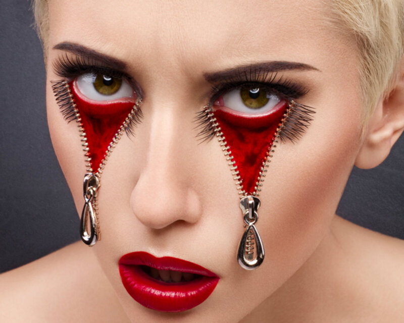 Woman with Zipper Makeup