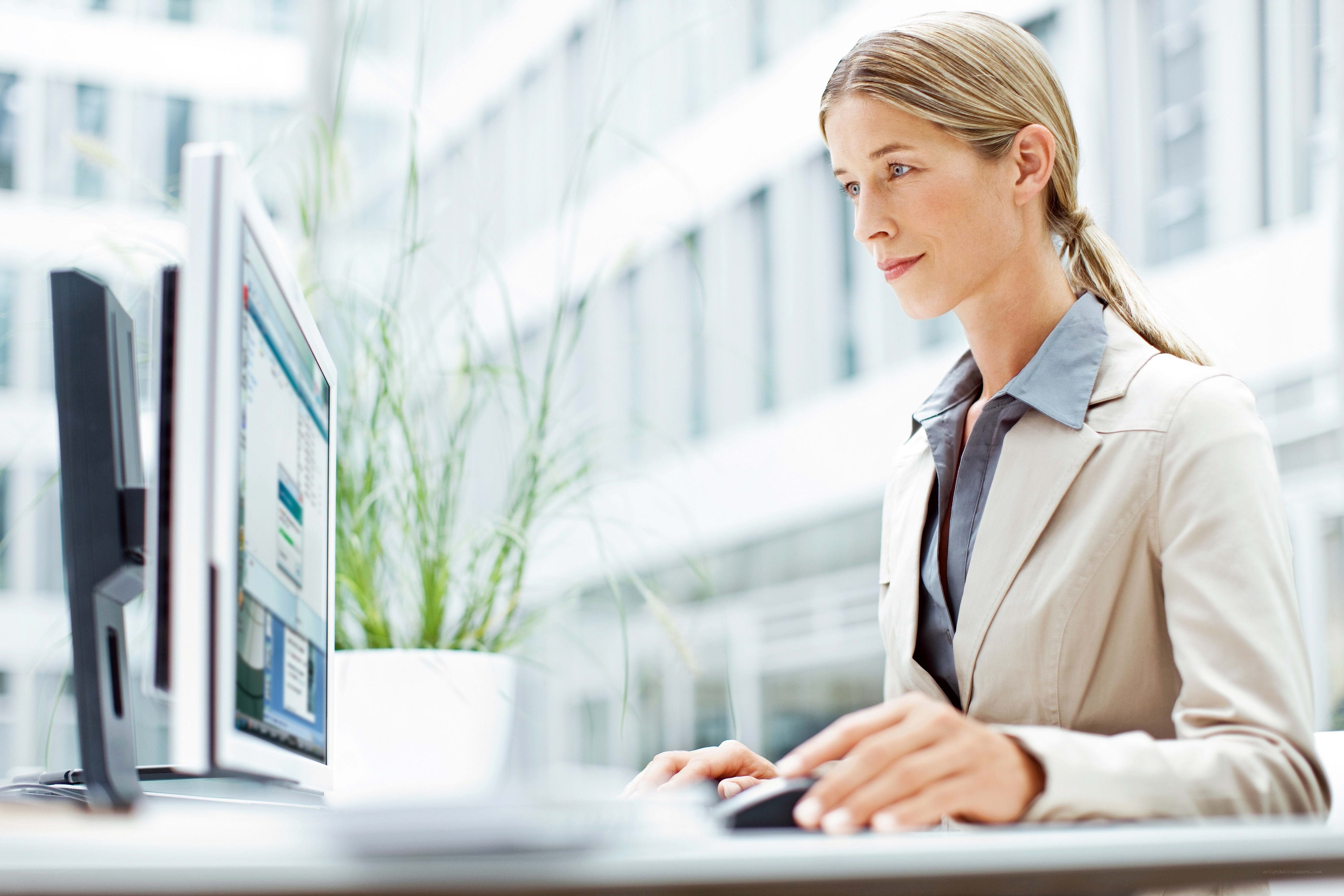 woman working at computer