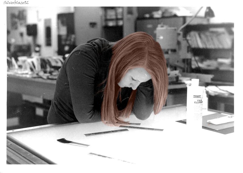 woman working in photo lab