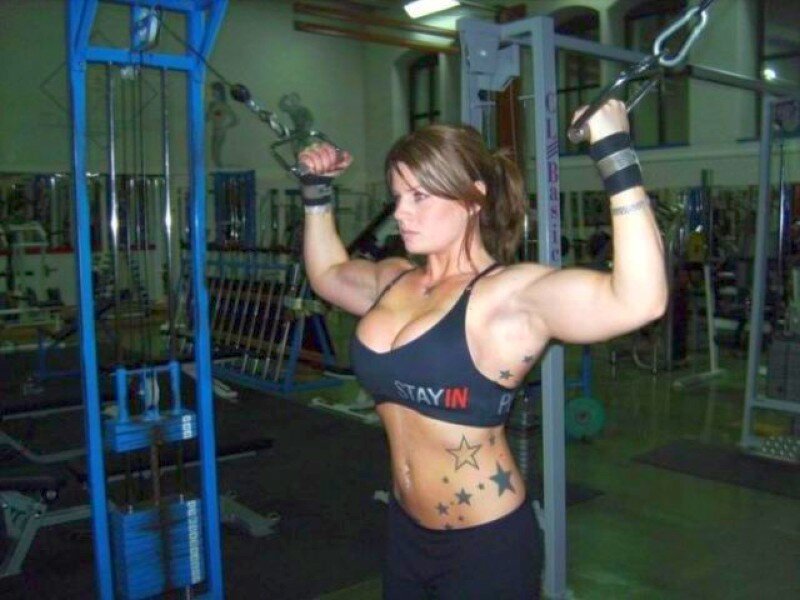 woman working out in gym