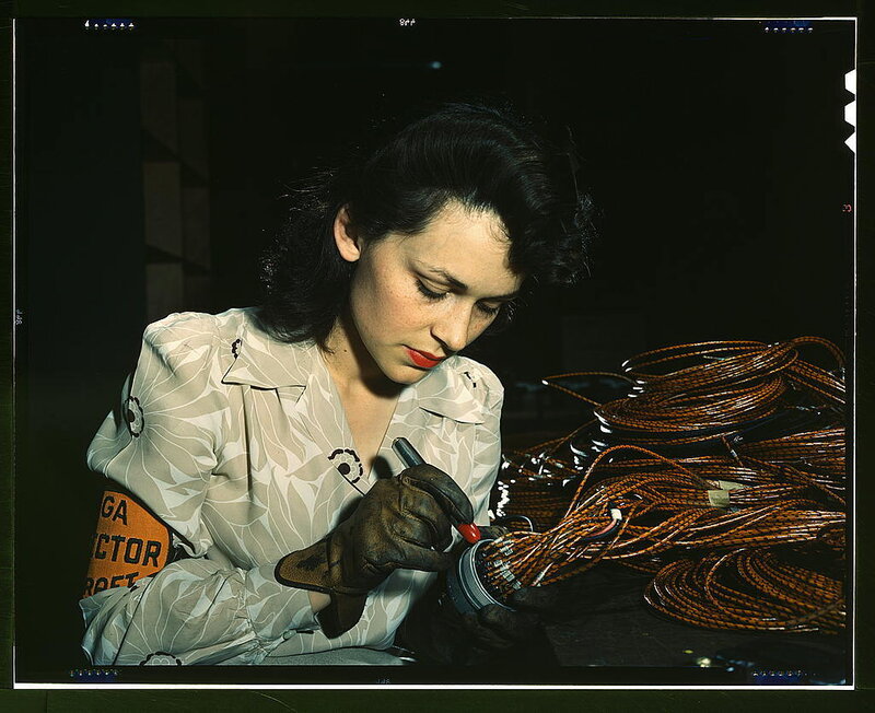 Woman Working with Wires