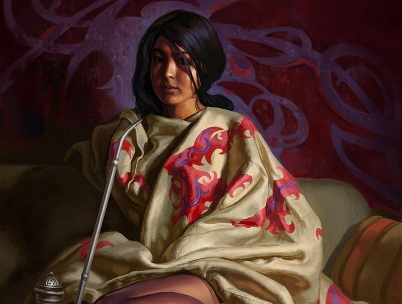 Woman Wrapped in Blanket — Red