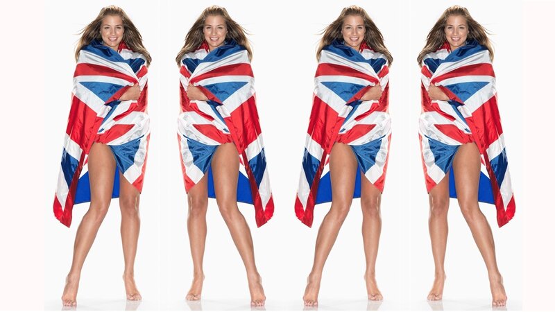 Woman Wrapped in Flag — Red