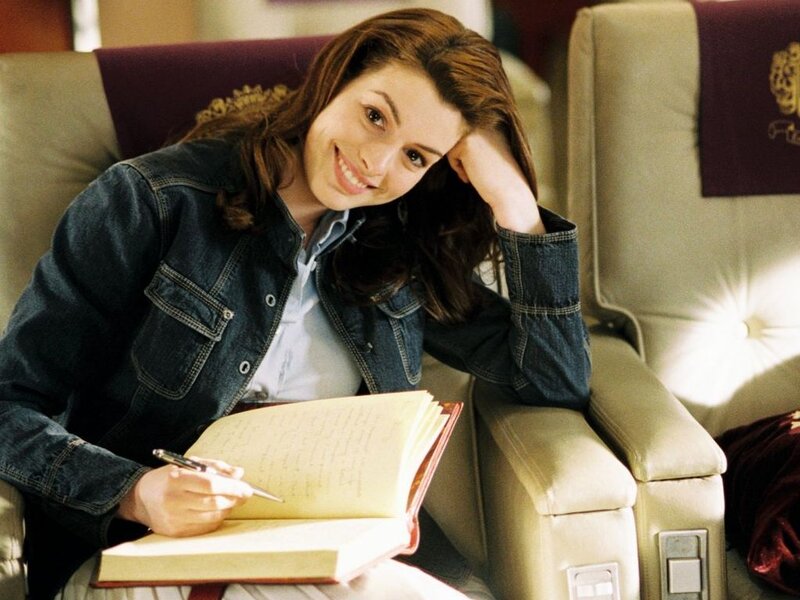 Woman Writing in Notebook — Blue, Relaxed
