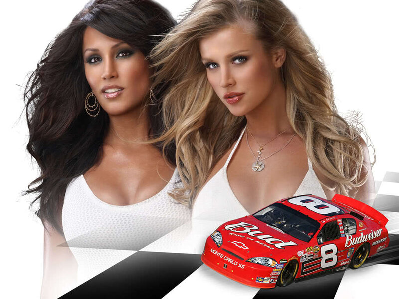 Women and race car advertisement