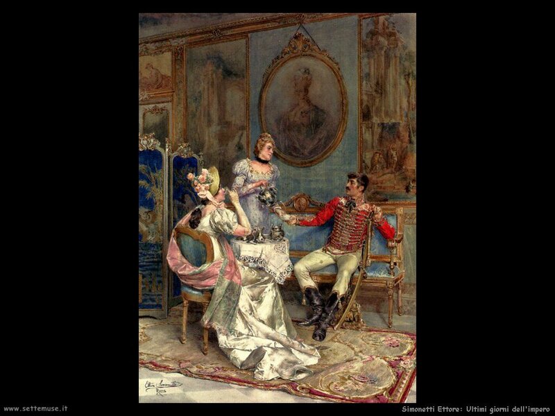 Women and Soldier in Parlor