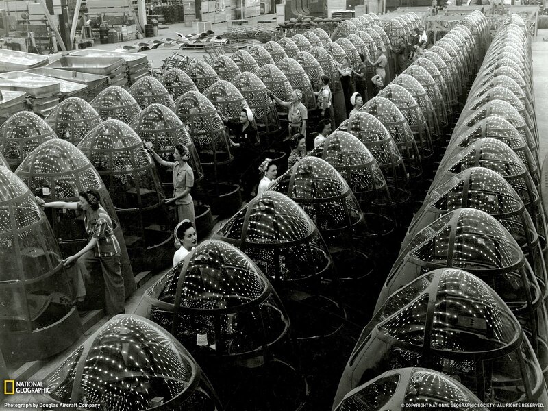 Women Assembling Aircraft Parts — Black
