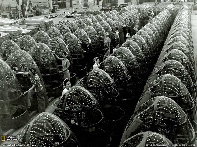Women assembling aircraft parts