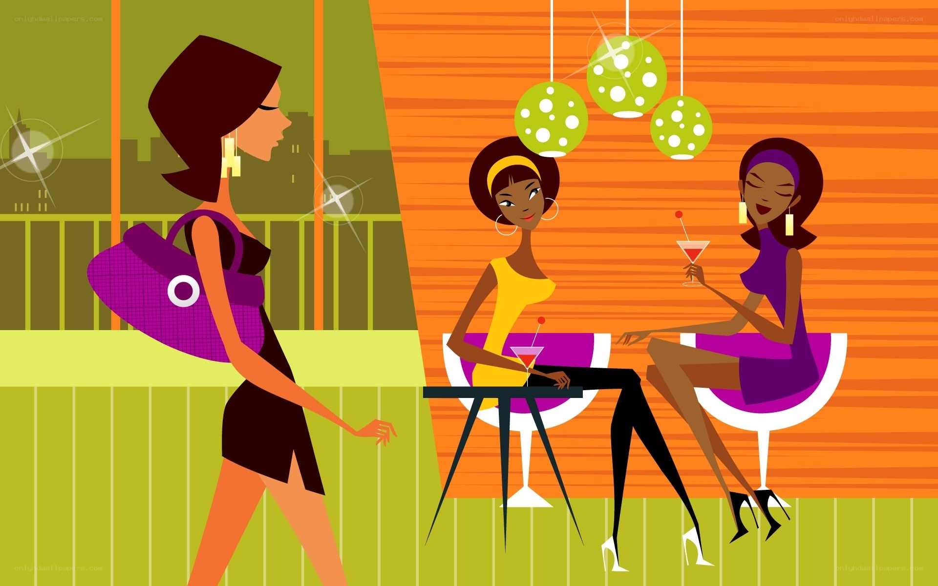 Women at a cocktail lounge