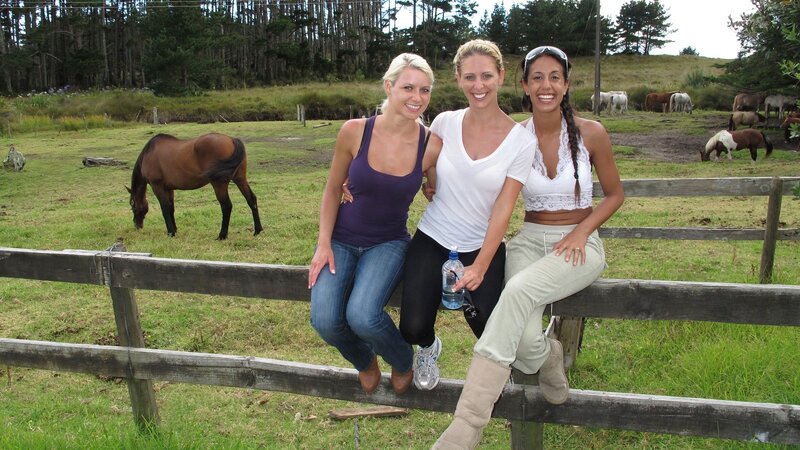 Women at a horse farm