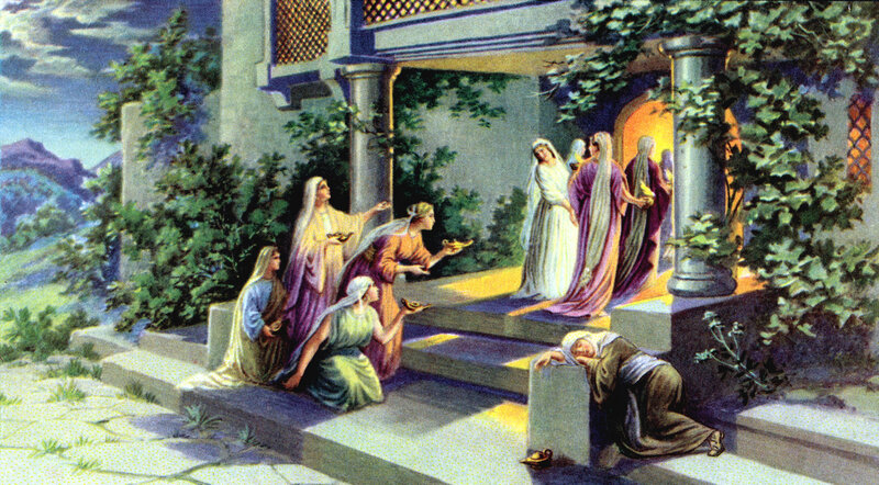 Women at a House Entrance