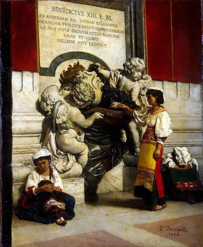 Women at a Sculpture in Rome
