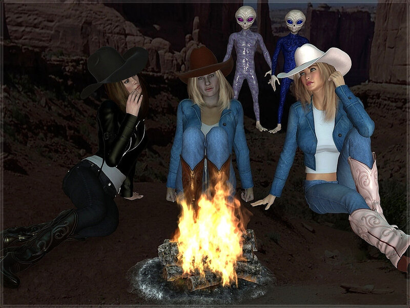 Women at Campfire