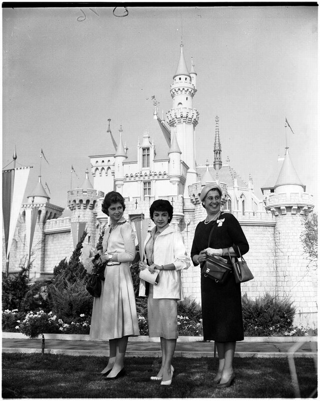 Women at Disneyland with castle