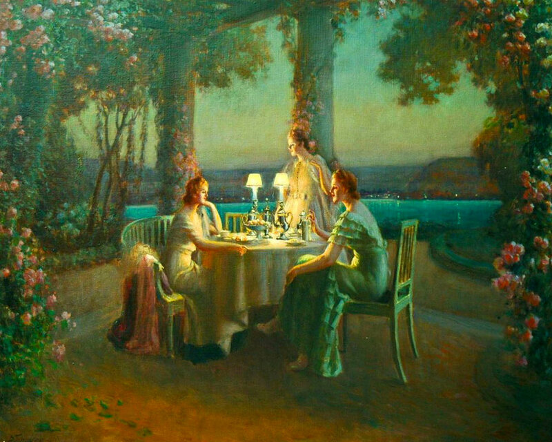Women at Garden Table