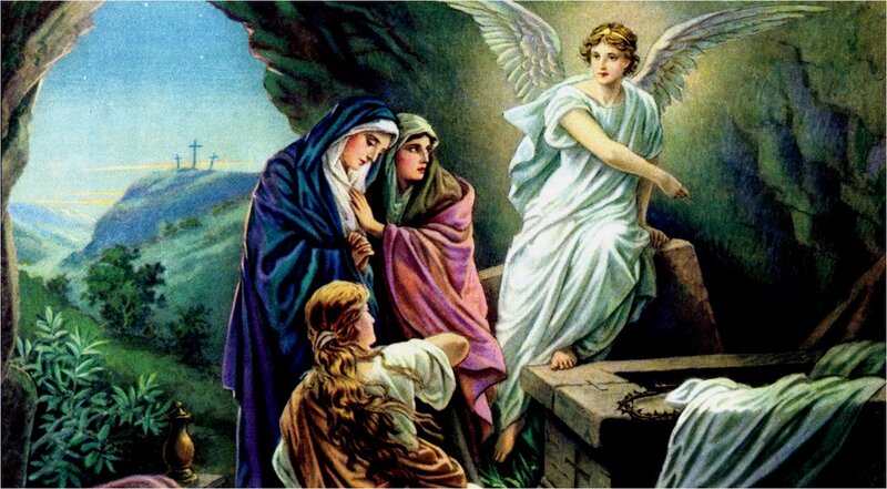 Women at Tomb with Angel — Blue