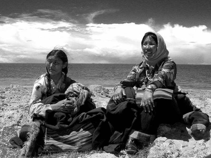 Women by the lake