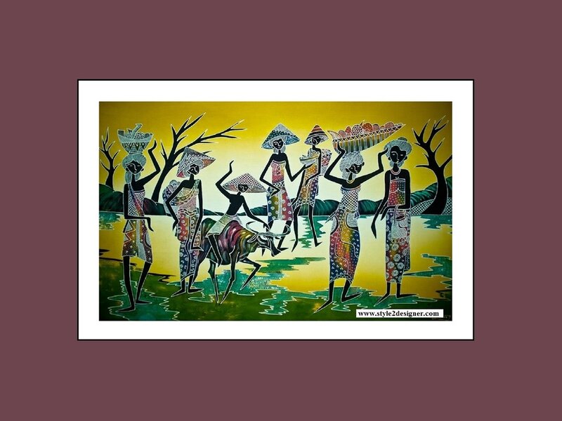 Women Carrying Baskets — Yellow