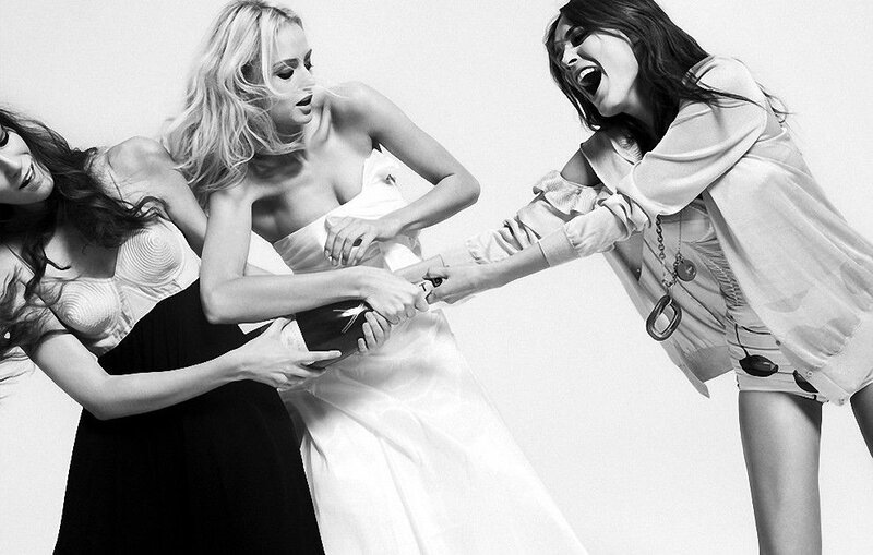 Women celebrating with champagne