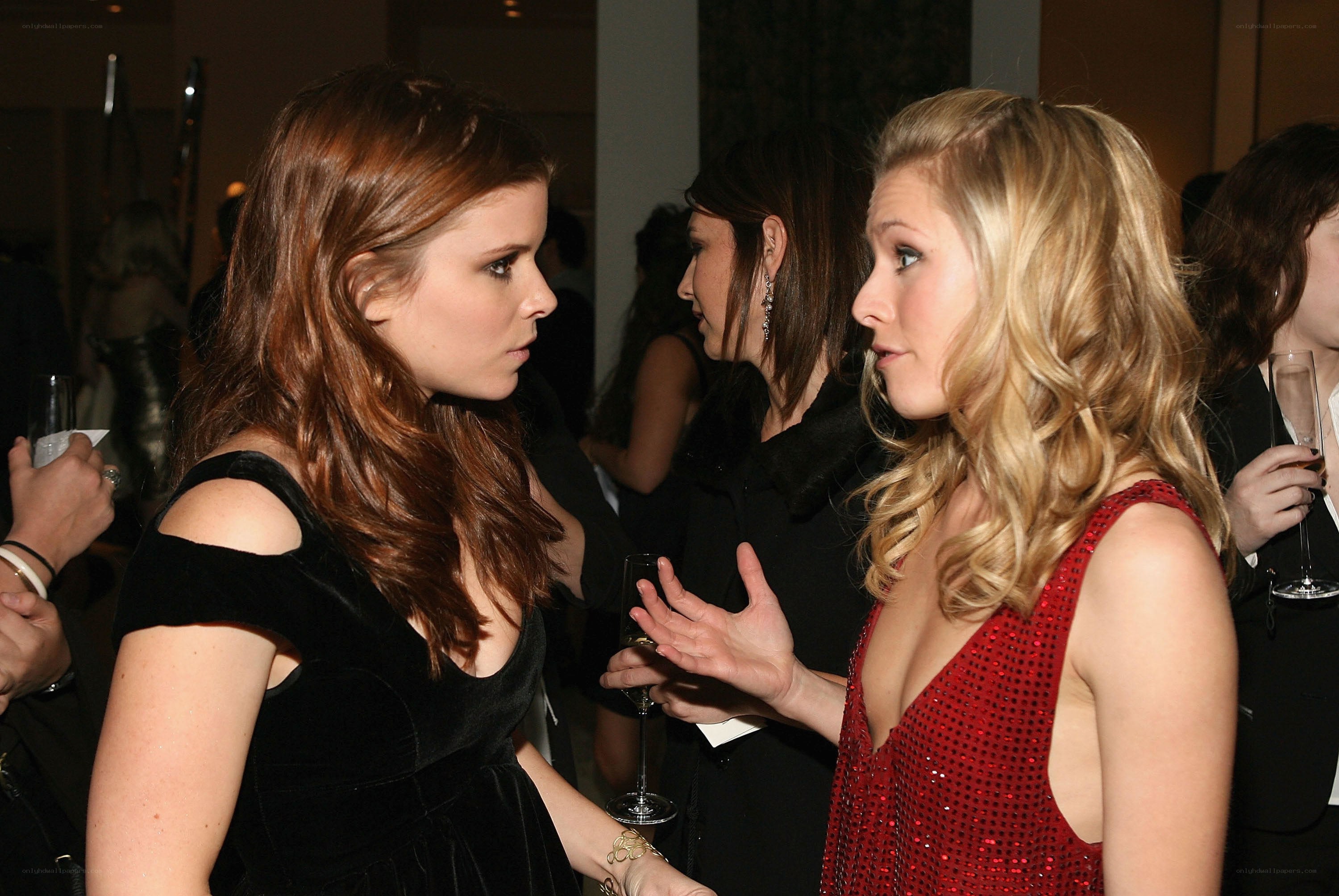 Women conversing at a party