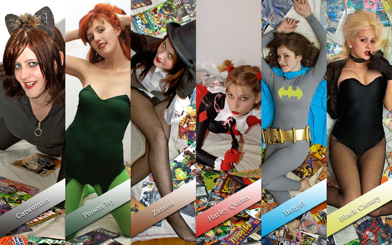 Women cosplaying as DC villains