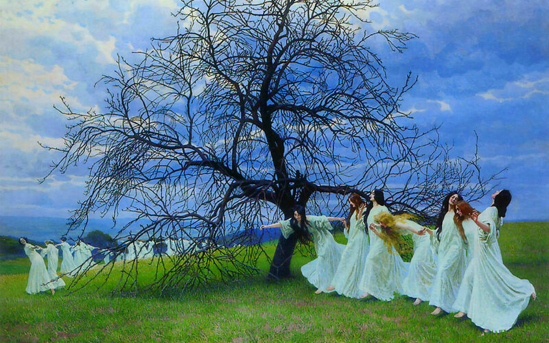 Women Dancing in Field