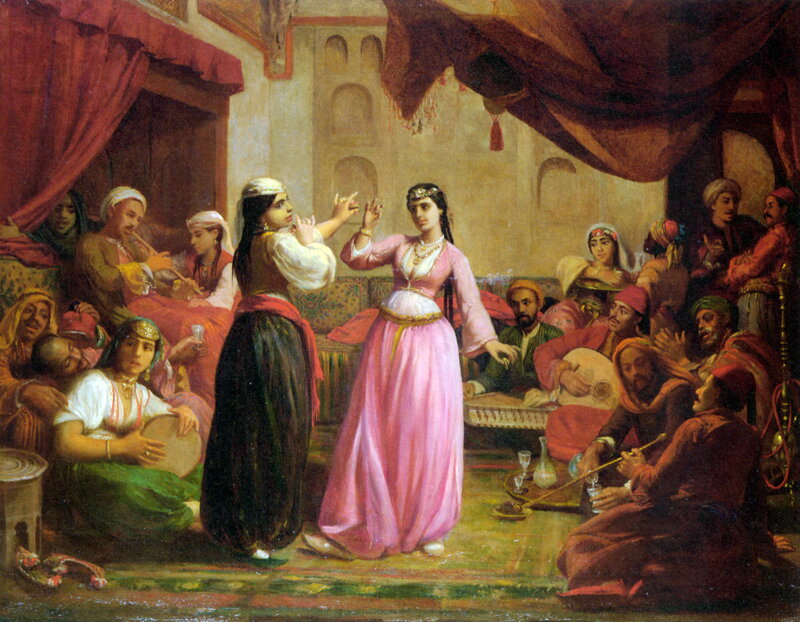 Women Dancing in Harem — Pink