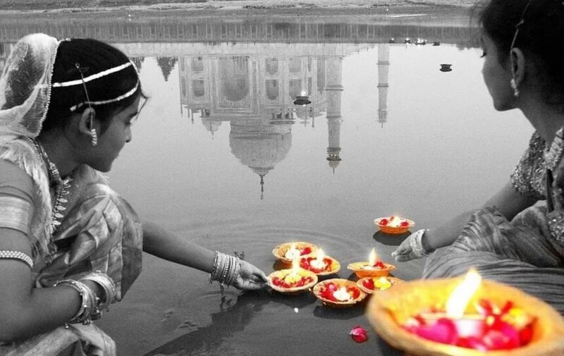 Women Floating Diyas